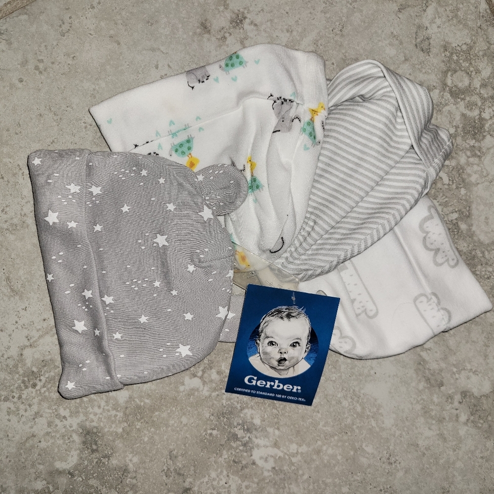 Gerber baby hats - 4 pack